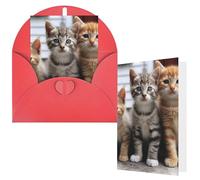 NBCCDVSH Thinking of You Card with Envelopes Kittens Family Cats Greeting Card 4x6 Notecards Happy Birthday Cards Wedding Blank Thank You Cards Baby Shower All Occasion GreetingCards