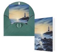 NBCCDVSH Thinking of You Card with Envelopes The Seaside Lighthouse Greeting Card 4x6 Notecards Happy Birthday Cards Wedding Blank Thank You Cards Baby Shower All Occasion GreetingCards