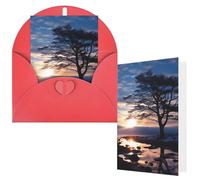 NBCCDVSH Thinking of You Card with Envelopes Tree branch silhouette at dusk Greeting Card 4x6 Notecards Happy Birthday Cards Wedding Blank Thank You Cards Baby Shower All Occasion GreetingCards
