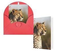 NBCCDVSH Thinking of You Card with Envelopes Wild Animal Leopard Greeting Card 4x6 Notecards Happy Birthday Cards Wedding Blank Thank You Cards Baby Shower All Occasion GreetingCards