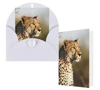 NBCCDVSH Thinking of You Card with Envelopes Wild Animal Leopard Greeting Card 4x6 Notecards Happy Birthday Cards Wedding Blank Thank You Cards Baby Shower All Occasion GreetingCards