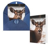 NBCCDVSH Thinking of You Card with Envelopes Wild Animals Deer Greeting Card 4x6 Notecards Happy Birthday Cards Wedding Blank Thank You Cards Baby Shower All Occasion GreetingCards