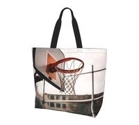 NBCCDVSH Tote Bag for Women Grocery Bag Reusable Aesthetic Shopping Bags Basketball Shot Beach Handbag