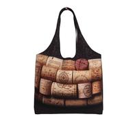 NBCCDVSH Wine cork Canvas Tote Bag for Women Grocery Bag Reusable Aesthetic Shopping Bags Beach Handbag