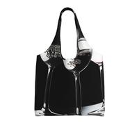 NBCCDVSH Wine Glasses Canvas Tote Bag for Women Grocery Bag Reusable Aesthetic Shopping Bags Beach Handbag