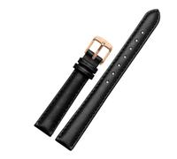 NBCNZCTSAS 12mm 14mm 16mm 18mm 20mm Men Women Leather Watch Band Fit For Casio Fit For Fossil DW Fit For Folli Follie Watch Strap Bracelet Accessories(Black-rose gold,20mm)