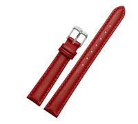 NBCNZCTSAS 12mm 14mm 16mm 18mm 20mm Men Women Leather Watch Band Fit For Casio Fit For Fossil DW Fit For Folli Follie Watch Strap Bracelet Accessories(Red-silver,14mm)