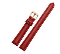 NBCNZCTSAS 12mm 14mm 16mm 18mm 20mm Men Women Leather Watch Band Fit For Casio Fit For Fossil DW Fit For Folli Follie Watch Strap Bracelet Accessories(Red-rose gold,16mm)