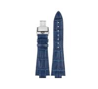NBCNZCTSAS 12mm Leather Stainless Steel Watchband Fit For Tissot Fit For PRX Series Strap Fit For Super Player T137.407 Convex End Strap Bracelet Men Wristband(Blue-silver-bucke-B)