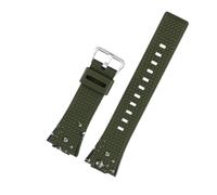 NBCNZCTSAS 16mm Silicone Men Watchband Fit For Casio Fit For G-Shock GA-110 GM-110GB GA-110 GA-100 GA-120 Resin silicone Rubber watch strap accessories(Green silver)