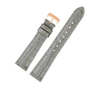 NBCNZCTSAS 17MM Watch Band Pink Fit For Swarovski 5547642 5452498 5452501 Watch Strap Green Blue Water Ghost Women's Premium Leather Wristband(Grey-rose gold)