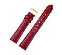 NBCNZCTSAS 17MM Watch Band Pink Fit For Swarovski 5547642 5452498 5452501 Watch Strap Green Blue Water Ghost Women's Premium Leather Wristband(Red-gold)