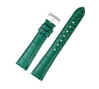 NBCNZCTSAS 17MM Watch Band Pink Fit For Swarovski 5547642 5452498 5452501 Watch Strap Green Blue Water Ghost Women's Premium Leather Wristband(Green-silver)