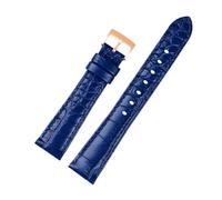 NBCNZCTSAS 17MM Watch Band Pink Fit For Swarovski 5547642 5452498 5452501 Watch Strap Green Blue Water Ghost Women's Premium Leather Wristband(Blue-rose gold)
