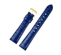 NBCNZCTSAS 17MM Watch Band Pink Fit For Swarovski 5547642 5452498 5452501 Watch Strap Green Blue Water Ghost Women's Premium Leather Wristband(Blue-gold)