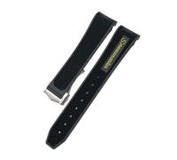NBCNZCTSAS 18mm 19mm 20mm 21mm 22mm Rubber Silicone Watchband Fit For Omega Sxwatch Moon Watch Fit For Speedmaster Fit For Seamaster AT150 Fit For Tag Heuer Soft Strap(Black Yellow Pointy,20MM_GOLD)