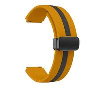 NBCNZCTSAS 18MM 20mm 22mm Strap Fit For Samsung Galaxy Watch 6 5 4 44MM 40mm Band Active 2 Gear S3 Magnetic Button Bracelet Universal Correas(Yellow Black-B,22mm)