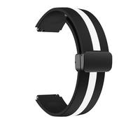 NBCNZCTSAS 18MM 20mm 22mm Strap Fit For Samsung Galaxy Watch 6 5 4 44MM 40mm Band Active 2 Gear S3 Magnetic Button Bracelet Universal Correas(Black White-B,22mm)