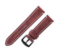 NBCNZCTSAS 18mm 20mm Watch Bracelet Vintage 22mm 24mm Leather Band Men Women Red Green Accessories(Red,18mm)
