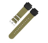 NBCNZCTSAS 18mm nylon Watch Strap Fit For Casio AQ-S810W S800W W-735H SGW-300/400 AE-1000W 1200 Black Silicone Men Wrist Band Rubber Bracelet(A Nylon green-steel)