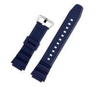 NBCNZCTSAS 18mm nylon Watch Strap Fit For Casio AQ-S810W S800W W-735H SGW-300/400 AE-1000W 1200 Black Silicone Men Wrist Band Rubber Bracelet(Silicone Dark blue)