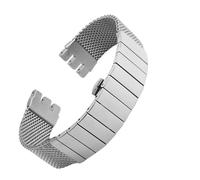 NBCNZCTSAS 19mm 20mm 21mm Watch band Fit For Swatch watchband fine Stainless Steel folding buckle metal mesh belt YCS443G Men's Wrist strap(Silver,21mm)