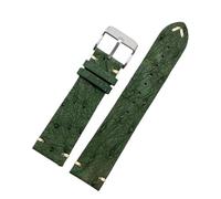 NBCNZCTSAS 20 22mm Bracelet Fit For Rolex Fit For Seiko Black Green Fit For Water Ghost Fit For Tissot Fit For Omega Fit For Ostrich Leather Watch band Men's and women's Watch straps(A-green-silver,18