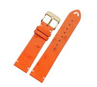 NBCNZCTSAS 20 22mm Bracelet Fit For Rolex Fit For Seiko Black Green Fit For Water Ghost Fit For Tissot Fit For Omega Fit For Ostrich Leather Watch band Men's and women's Watch straps(A-orange-gold,14m