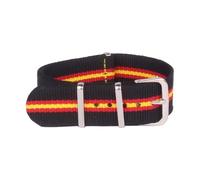 NBCNZCTSAS 20 mm Stripe Black/Red/Yellow Woven Fiber watchband 20mm Nylon Watch Bracelet Strap Wristwatch Band Buckle
