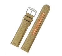 NBCNZCTSAS 20MM 21MM 22MM Bracelet Nylon Wristband Fit For Citizen Fit For Seiko Fit For SRPC31J1 SSC295J1 WatchStrap Hamilton Canvas Leather Watchband(B-Khaki-silver,20mm)
