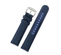 NBCNZCTSAS 20MM 21MM 22MM Bracelet Nylon Wristband Fit For Citizen Fit For Seiko Fit For SRPC31J1 SSC295J1 WatchStrap Hamilton Canvas Leather Watchband(B-blue-silver,20mm)