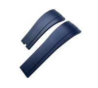 NBCNZCTSAS 20mm 21mm Black Red Green Concave Rubber Watchband Fit For Rolex Daytona GMT Submariner Belt Buckle Sports Silicone Watch Strap(Blue,20mm)
