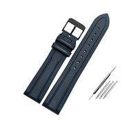 NBCNZCTSAS 20MM 21MM Fluororubber Watchband Fit For Omega Fit For IWC Fit For Hamilton Soft Waterproof And Sweat-proof Silicone Men's Watch Strap(A-blue-black-b,19mm)