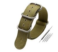 NBCNZCTSAS 20mm 22mm 24mm 26mm Ring Buckle Thick Canvas Watchband Men Bracelet Fit For Breitling Fit For Rolex Fit For Citizen Fit For SEIKO Fit For Hamilton Nylon Watch Strap(Army Green silver,26mm)