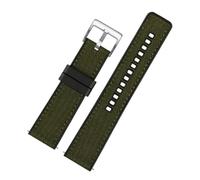 NBCNZCTSAS 20MM 22MM 24MM Nylon Watch Band Fit For Seiko Fit For Casio Fit For Mido Fit For Citizen Watch Strap Waterproof Sport Bracelet Canvas Universal Straps Black(Army green-silver,22mm)