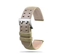 NBCNZCTSAS 20mm 22mm Fit For Hamilton Khaki Field Watch H760250/H77616533/H70605963/H68201993 Watch Strap Leather Nylon Men Watch Band(Khaki-silver buckle,20mm)