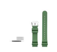 NBCNZCTSAS 20mm 22mm Fluorine rubber watchband Fit For Seiko SKX007 SRP777J1 Fit For CITIZEN Diving Sport Waterproof Men Wrist Band Bracelet strap(Green silver,22mm)