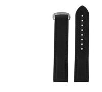 NBCNZCTSAS 20mm 22mm New Rubber Silicone Bottom + Nylon Watchband Fit For Omega Strap Fit For Seamaster 300 Fit For Speedmaster 8900 Fit For Planet Fit For Ocean Tools(Black black-A silver,22mm)