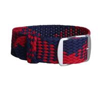 NBCNZCTSAS 20mm 22mm Nylon Perlon Woven watchbands bracelet Cambo Army Military fabric Woven Watch Strap Band Buckle belt Black/White/Red(W21 Navy red,22mm)