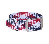 NBCNZCTSAS 20mm 22mm Nylon Perlon Woven watchbands bracelet Cambo Army Military fabric Woven Watch Strap Band Buckle belt Black/White/Red(W17 White Red Navy,22mm)