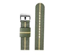 NBCNZCTSAS 20mm 22mm Nylon Watch Strap Premium Smooth Soft Nylon Sport Replacement Band Quick Release Universal Canvas Bracelet Watchband(Green beige-silver,22mm)