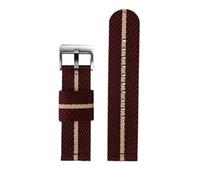 NBCNZCTSAS 20mm 22mm Nylon Watch Strap Premium Smooth Soft Nylon Sport Replacement Band Quick Release Universal Canvas Bracelet Watchband(Red beige-silver,24mm)