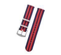 NBCNZCTSAS 20mm 22mm Nylon Watch Strap Premium Smooth Soft Nylon Sport Replacement Band Quick Release Universal Canvas Bracelet Watchband(A19.Blue Red,22mm)
