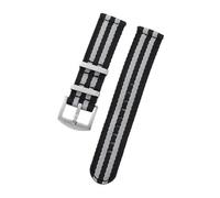 NBCNZCTSAS 20mm 22mm Nylon Watch Strap Premium Smooth Soft Nylon Sport Replacement Band Quick Release Universal Canvas Bracelet Watchband(A17.Black grey,22mm)