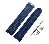 NBCNZCTSAS 20mm 22mmClimbing Nylon Watch canvas watch belt Handmade Fit For Omega Fit For Ocean universe 9900 Fit For seahorse 8900 Rubber bottom Watch Band(Blue silver button,22mm)
