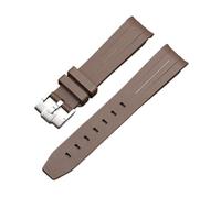 NBCNZCTSAS 20mm Curved End Interface Rubber Watch Strap Fit For Omega Fit For Moonswatch Joint Constellation Men Women Sports Watch Band(Brown 2)