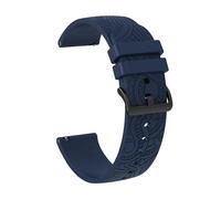 NBCNZCTSAS 20mm Engraved Strap Fit For Samsung Galaxy Watch 6 Classic 43 47mm 5 4 40 44mm 5Pro 45mm Silicone Sport Bracelet Gear S3 Active Band(Midnight Blue)