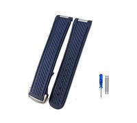 NBCNZCTSAS 20mm Rubber Silicone Watch Strap Fit For Omega Fit For Seamaster 300 AT150 Aqua Terra Ultra Light 8900 Steel Buckle Watchband Bracelets(Blue,20mm NO Buckle)
