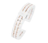 NBCNZCTSAS 20mm Watchband Fit For Omega Black Fit For Rossini Fit For Armani Universal Bracelet Quick Release Ceramic Watch Strap Men‘s And Women's Bracelet(4-white-rose gold)