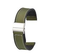 NBCNZCTSAS 22/20mm Magnetic Strap Fit For Samsung Galaxy Watch4 5 6 5Pro 4/6 Classic Active 2 Nylon silicone bottom Fit For Amazfit Fit For Huawei GT2 GT3(Green black buckle,20mm)
